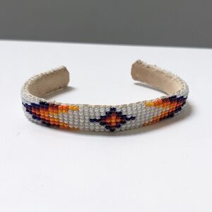 Handmade Indigenous Beaded Multicolor Cuff Bracelet